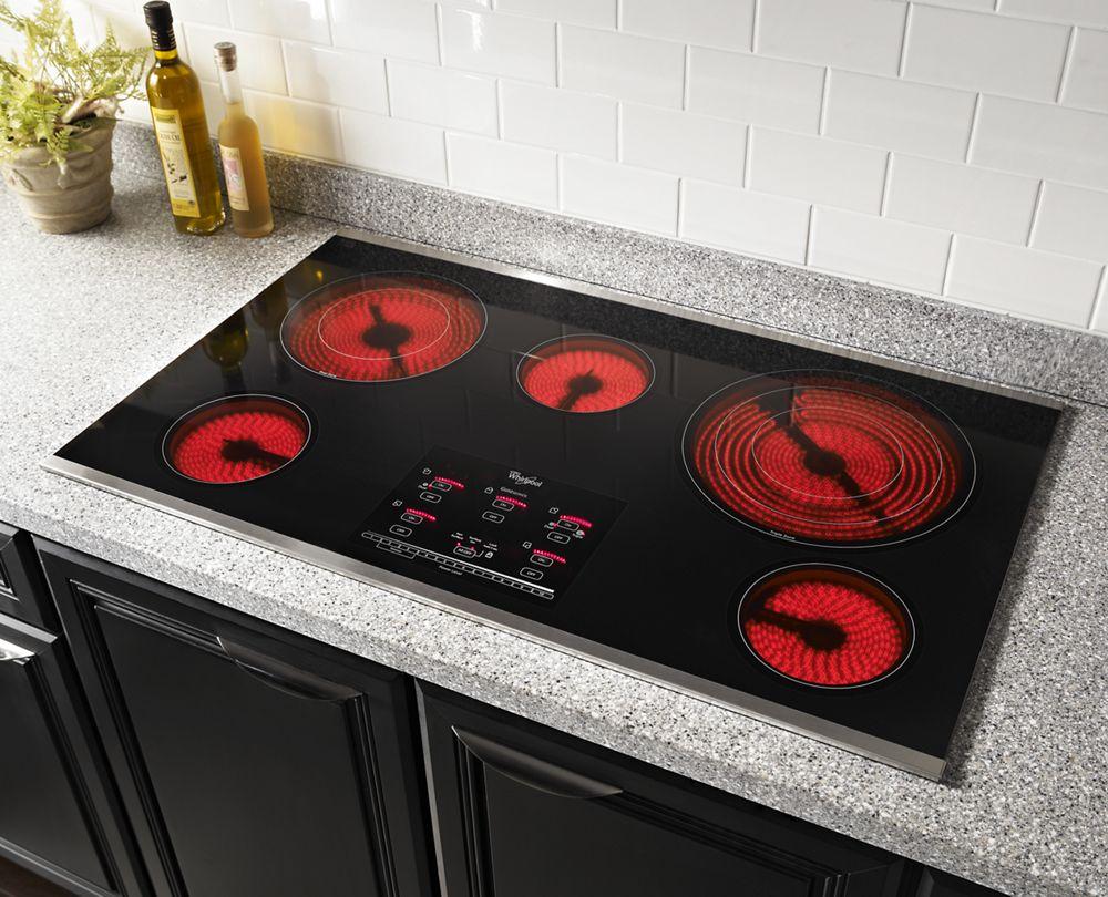 Whirlpool G9CE3675XS Gold® 36-inch Electric Ceramic Glass Cooktop with Tap Touch Controls - Image 3