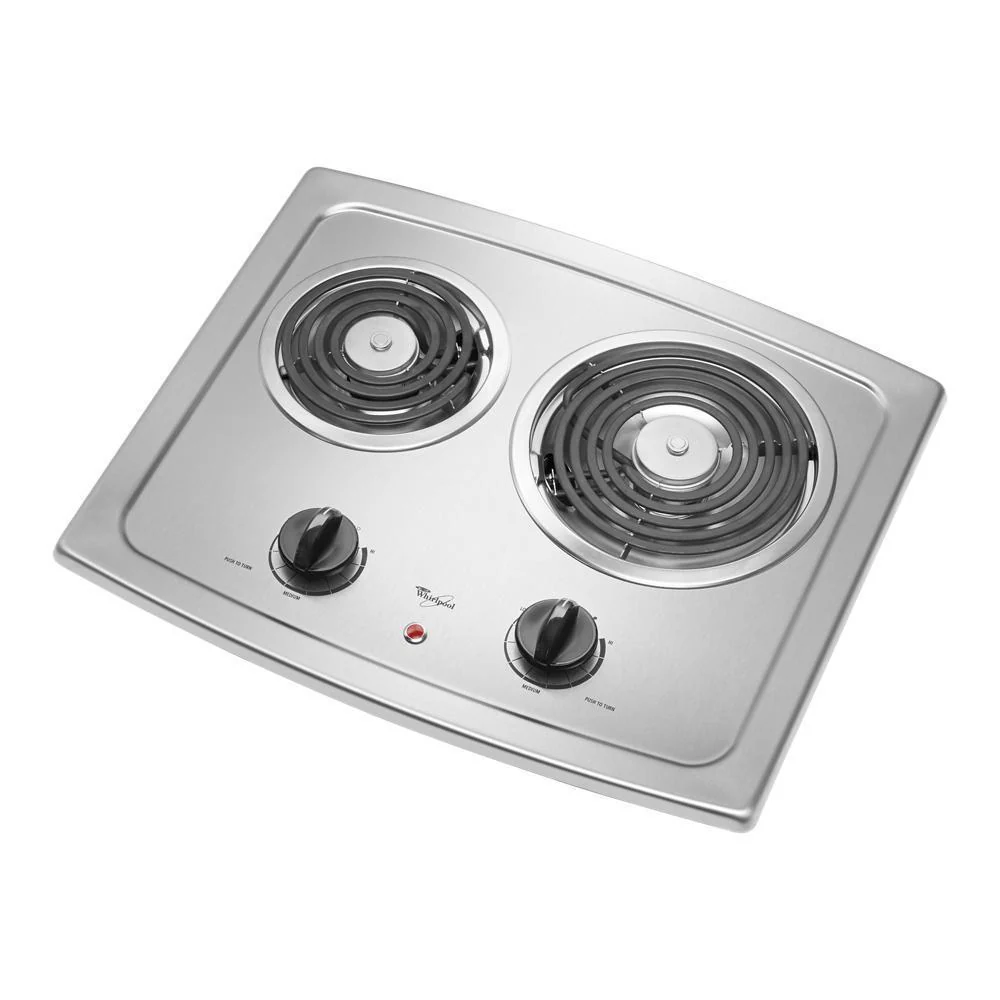 Whirlpool RCS2012RS 21-inch Electric Cooktop with Stainless Steel Surface - Image 2