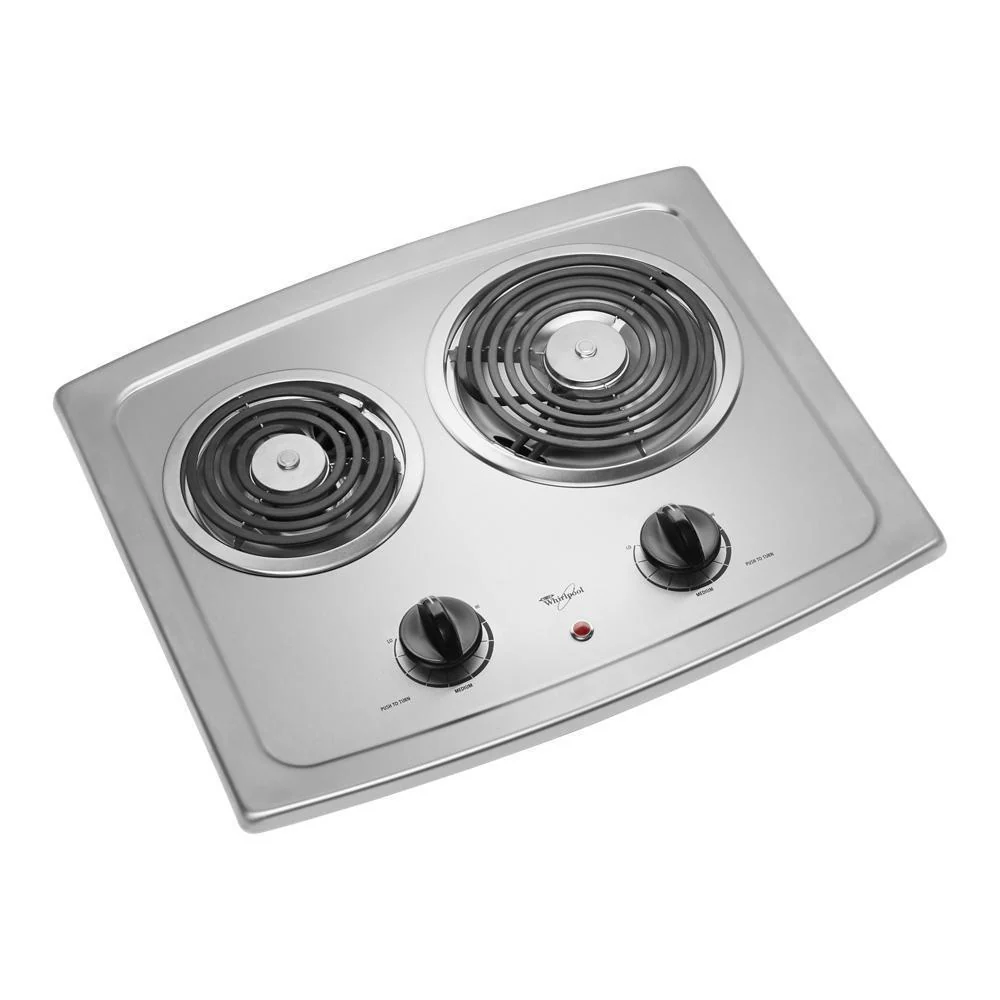 Whirlpool RCS2012RS 21-inch Electric Cooktop with Stainless Steel Surface - Image 3