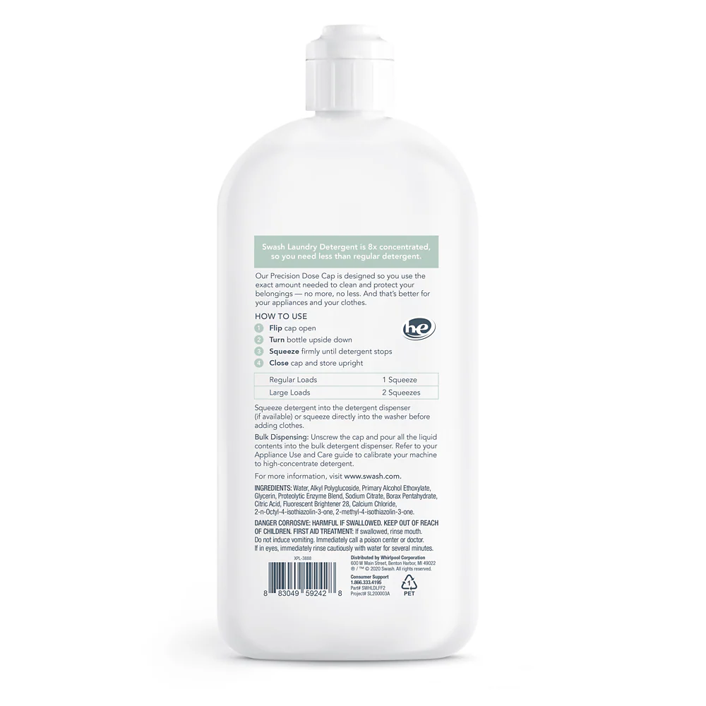 Whirlpool SWHLDLFF2 Swash® Smells Like Nothing HE Ultra-Concentrated Liquid Laundry Detergent - Image 2