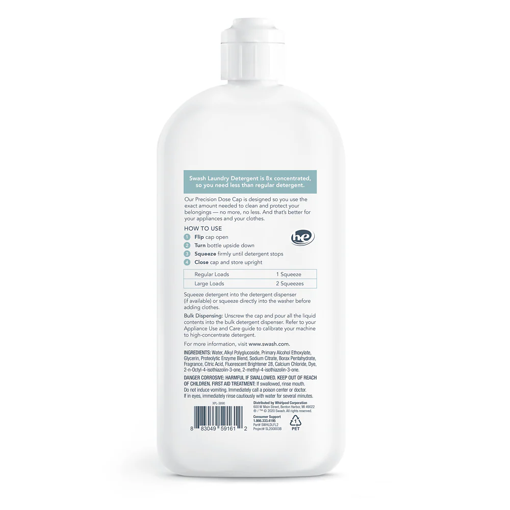 Whirlpool SWHLDLFL2 Swash® Smells Like Clean Laundry HE Ultra-Concentrated Liquid Laundry Detergent - Image 2