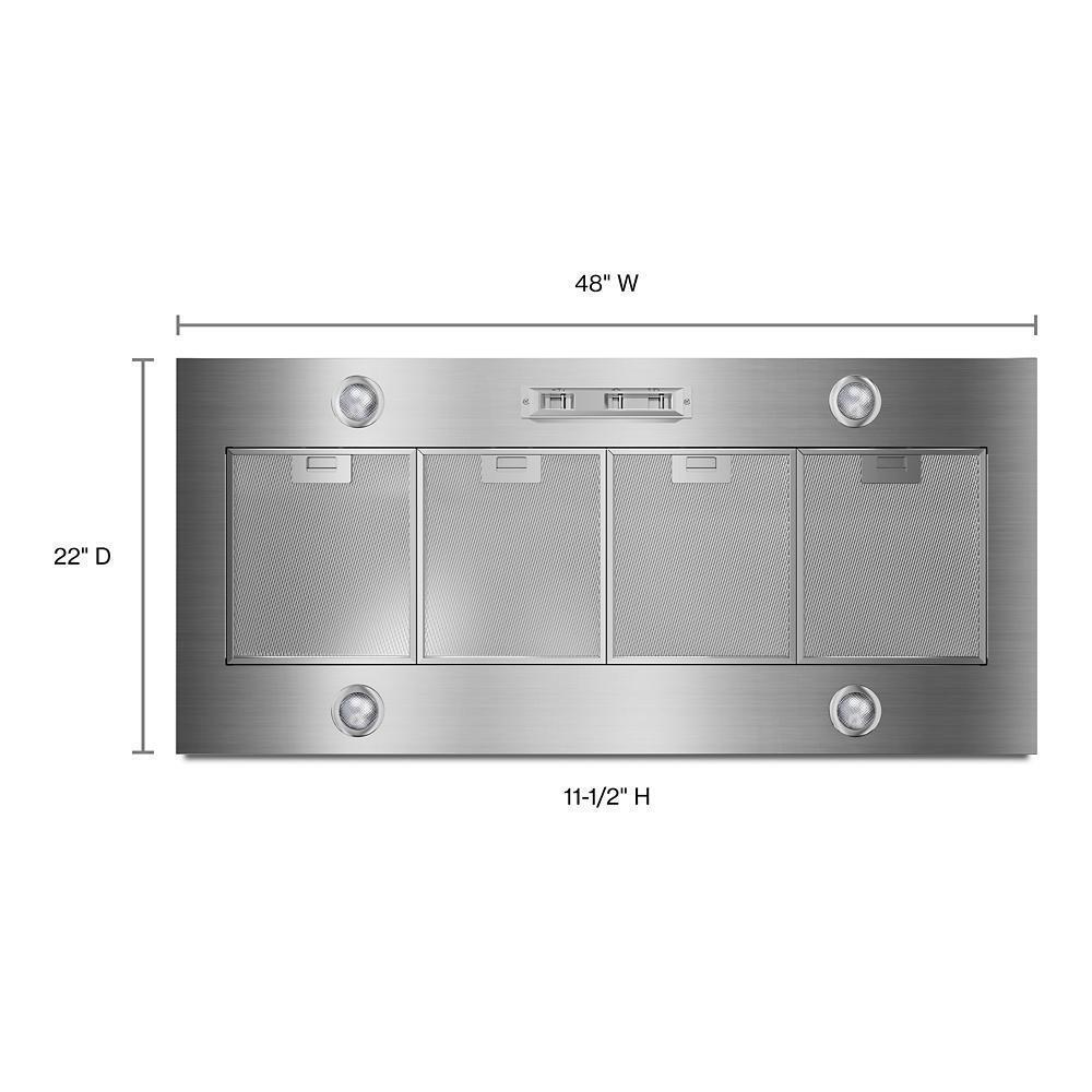 Whirlpool UVL6048JSS 48" 585 or 1170 CFM Motor Class Custom Hood Liner - Image 2