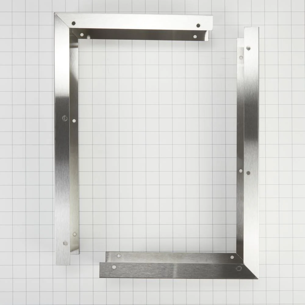 Whirlpool W10164745 3" X 17 1/4" X 11" Over-The-Range Microwave Trim Kit with stainless steel trim pieces, mounting hardware, & instructions - Image 2