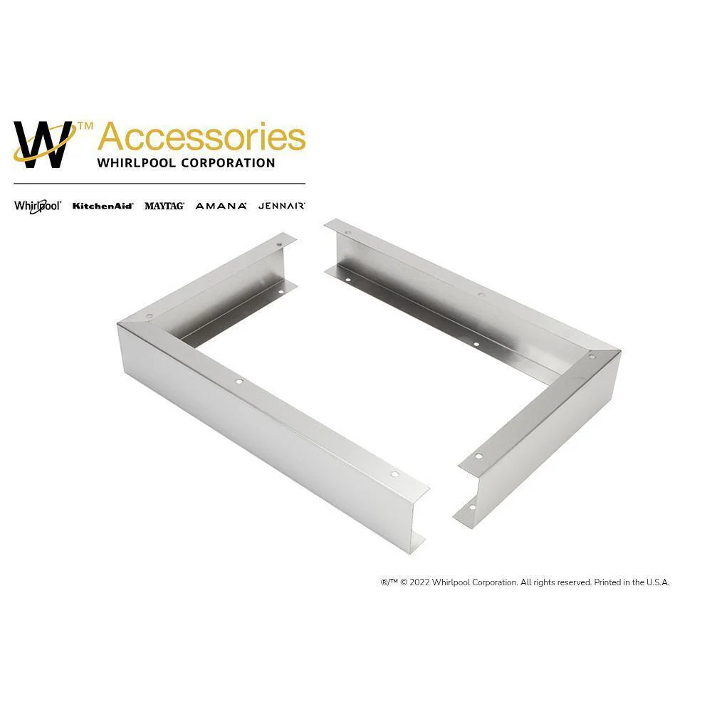 Whirlpool W10164745 3" X 17 1/4" X 11" Over-The-Range Microwave Trim Kit with stainless steel trim pieces, mounting hardware, & instructions - Image 6