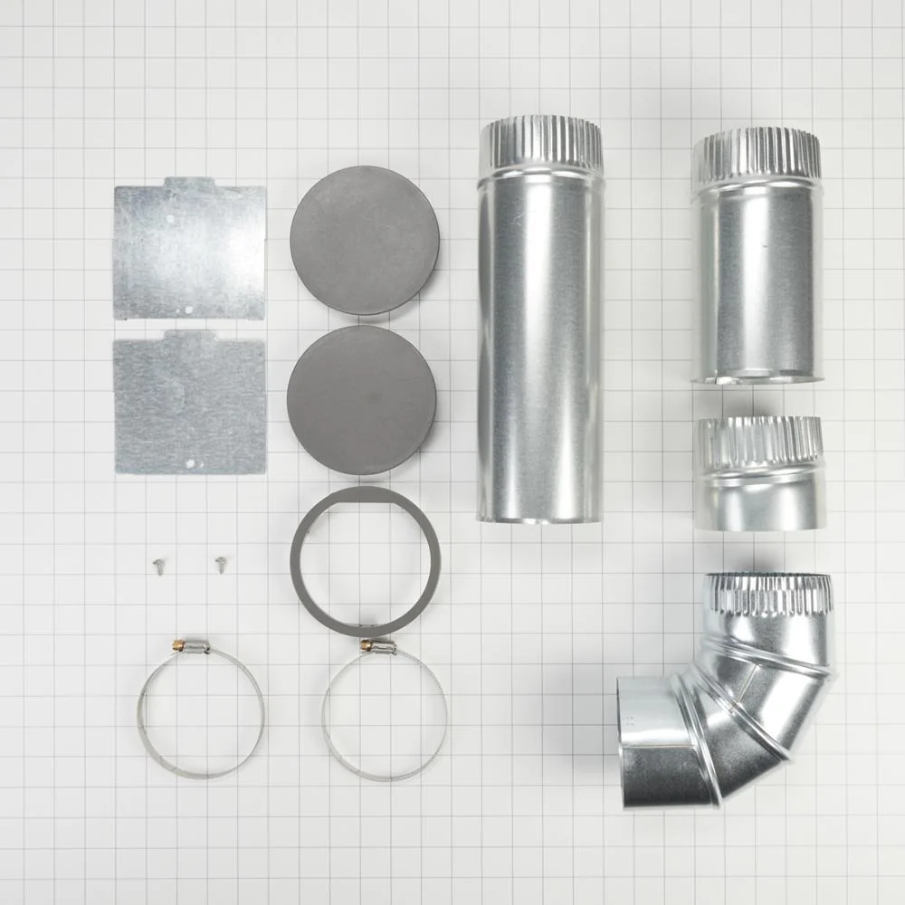 Whirlpool W10323246 4-way internal dryer vent kit for Left, Right, and Bottom venting, compatible with WE/GD94/95/97HEX & ME/GD6000/7000X models. - Image 3