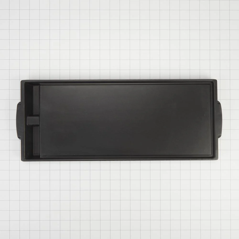 Whirlpool W10432544 Range Griddle - Black with Non-Stick Surface Cast Aluminum, 2-Divided Grease Wells and Recessed Drain Channels (1-IN H X 7 3/4-IN W X 19 3/4-IN D) - Image 2