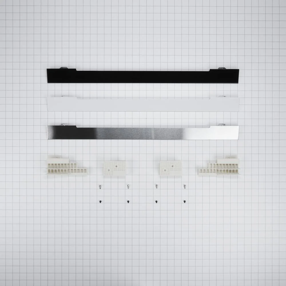 Whirlpool W10495945 27" Combination Oven Vent Trim Kit with (3) trim pieces, mounting hardware and installation instructions - Image 2