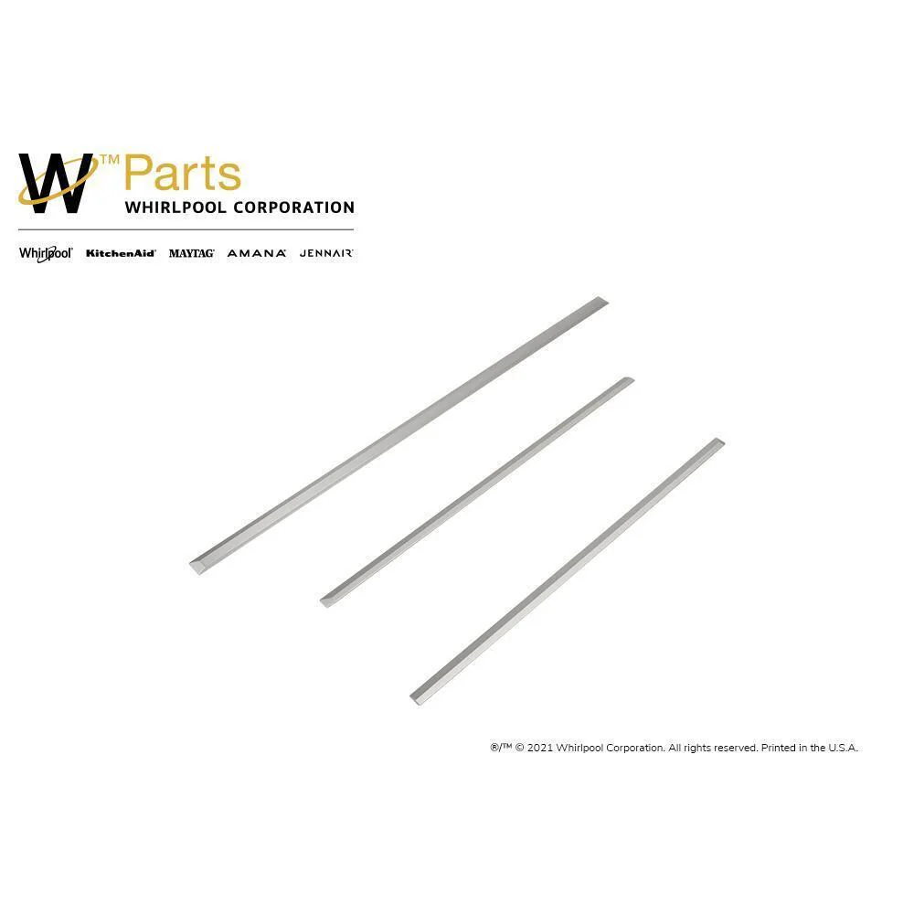 Whirlpool W10675028 34" Slide-in Range Trim Kit, Stainless Steel, with (3) trim pieces, and installation instructions - Image 5