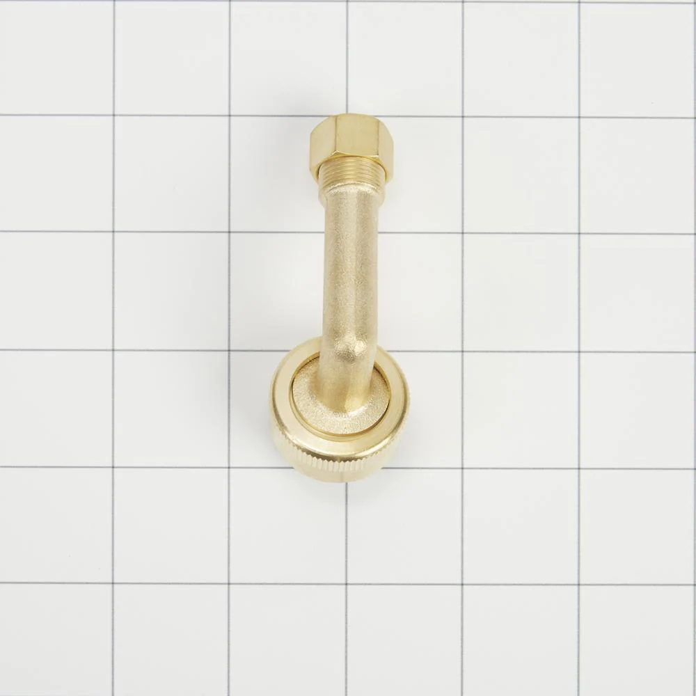 Whirlpool W10685193 Dishwasher Brass Gooseneck Fitting with washer, 3/4" NH x 3/8" compression fitting - Image 4