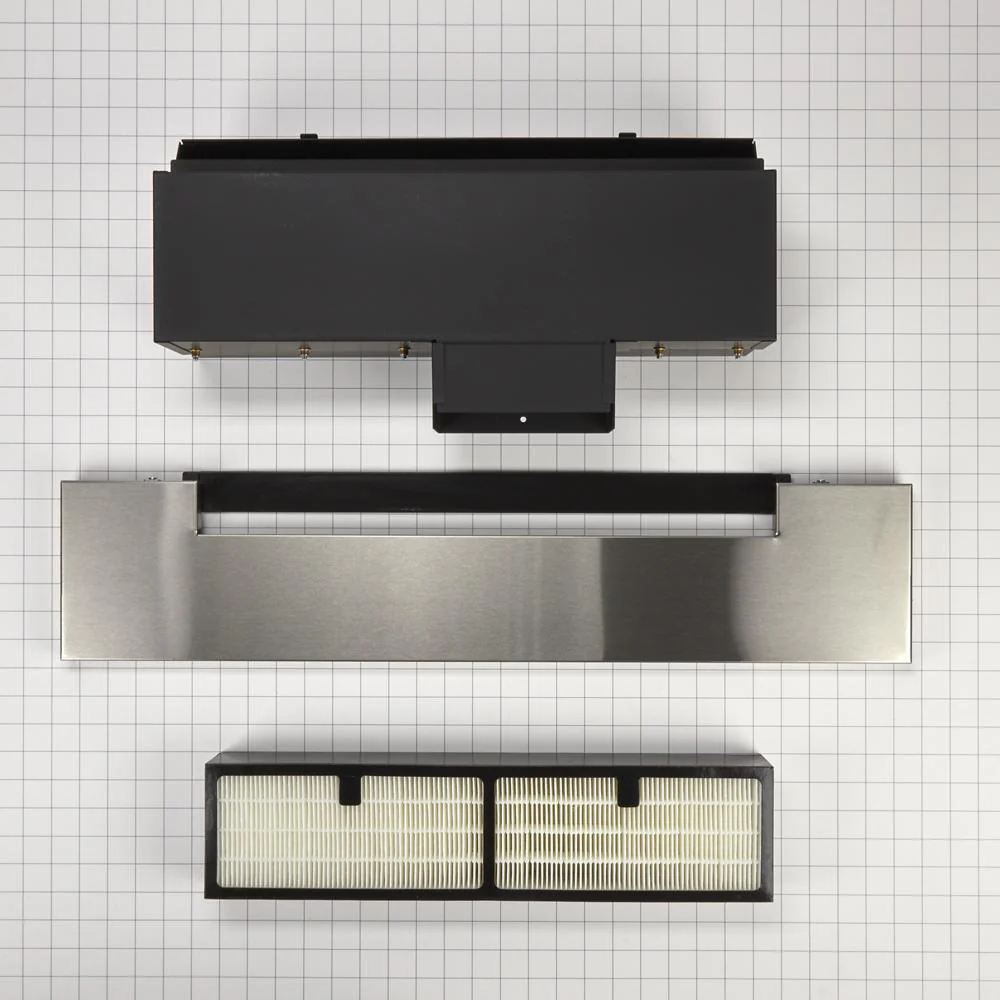 Whirlpool W10748976 Range Ductless Downdraft Vent Kit, Stainless Steel, fits JES1750ES, JDS1750ES, and JDS1750EP, Size: 29.8" L x 0.7" W x 6.3" H - Image 3