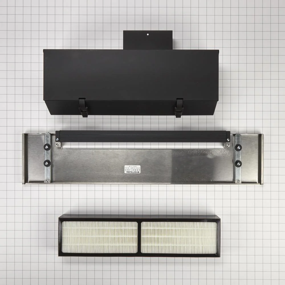 Whirlpool W10748976 Range Ductless Downdraft Vent Kit, Stainless Steel, fits JES1750ES, JDS1750ES, and JDS1750EP, Size: 29.8" L x 0.7" W x 6.3" H - Image 4