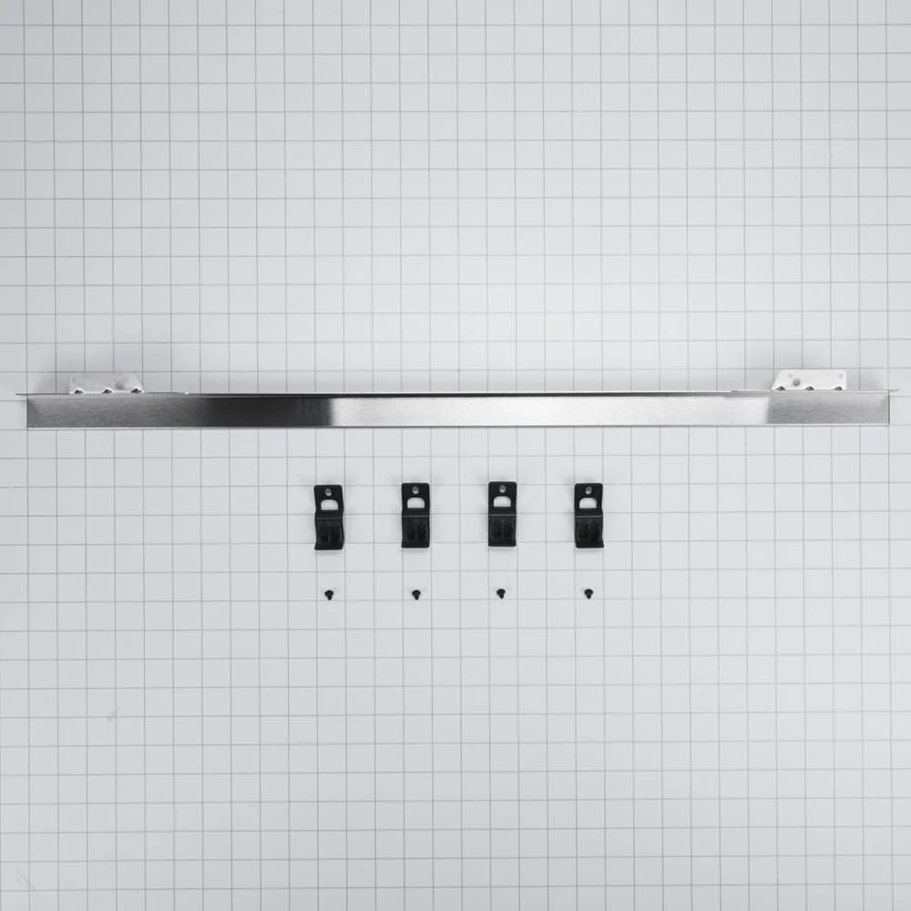 Whirlpool W11123003 27"/ 30" Built-In Oven Flush Mount Trim Kit, Stainless Steel, with trim piece, mounting hardware, and instructions - Image 2