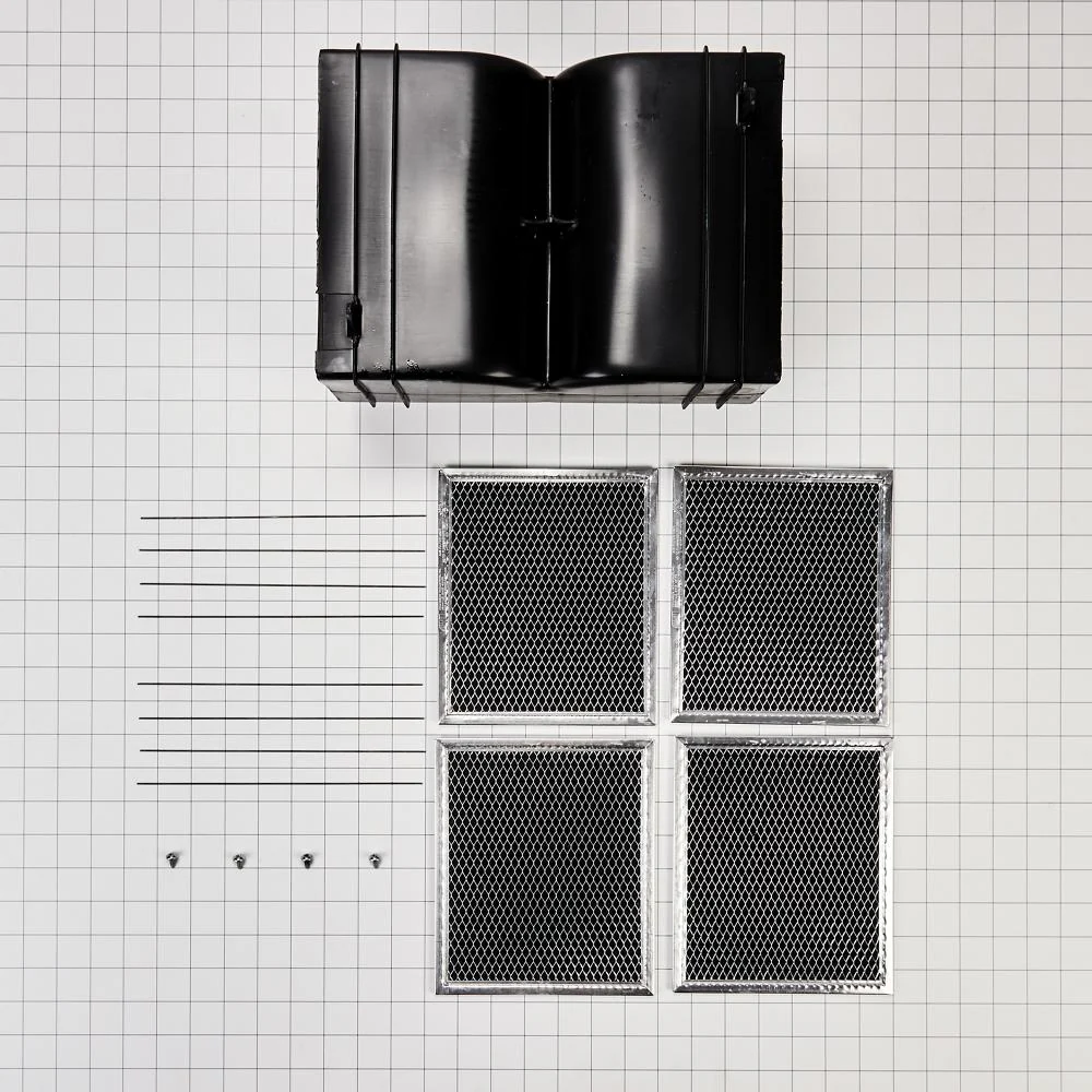 Whirlpool W11430922 Range Hood Island Recirculation Kit with 2 Charcoal Filters, 4 Clips, and a Deflector Damper - Silver - Image 6