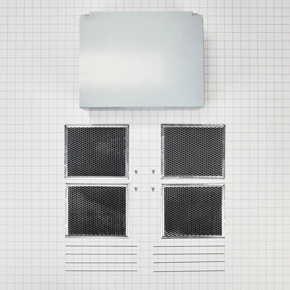 Whirlpool W11430925 Range Hood Wall Recirculation Kit with 2 Charcoal Filters, 4 Clips, and a Deflector Damper - Silver - Image 4