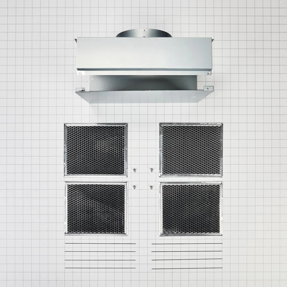 Whirlpool W11430925 Range Hood Wall Recirculation Kit with 2 Charcoal Filters, 4 Clips, and a Deflector Damper - Silver - Image 5