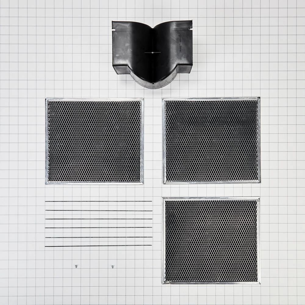Whirlpool W11430940 Range Wall Hood Recirculation Kit - Silver (Includes Two Charcoal Filters, Four Rod-Style Clips, and One Deflector Damper) - Image 4