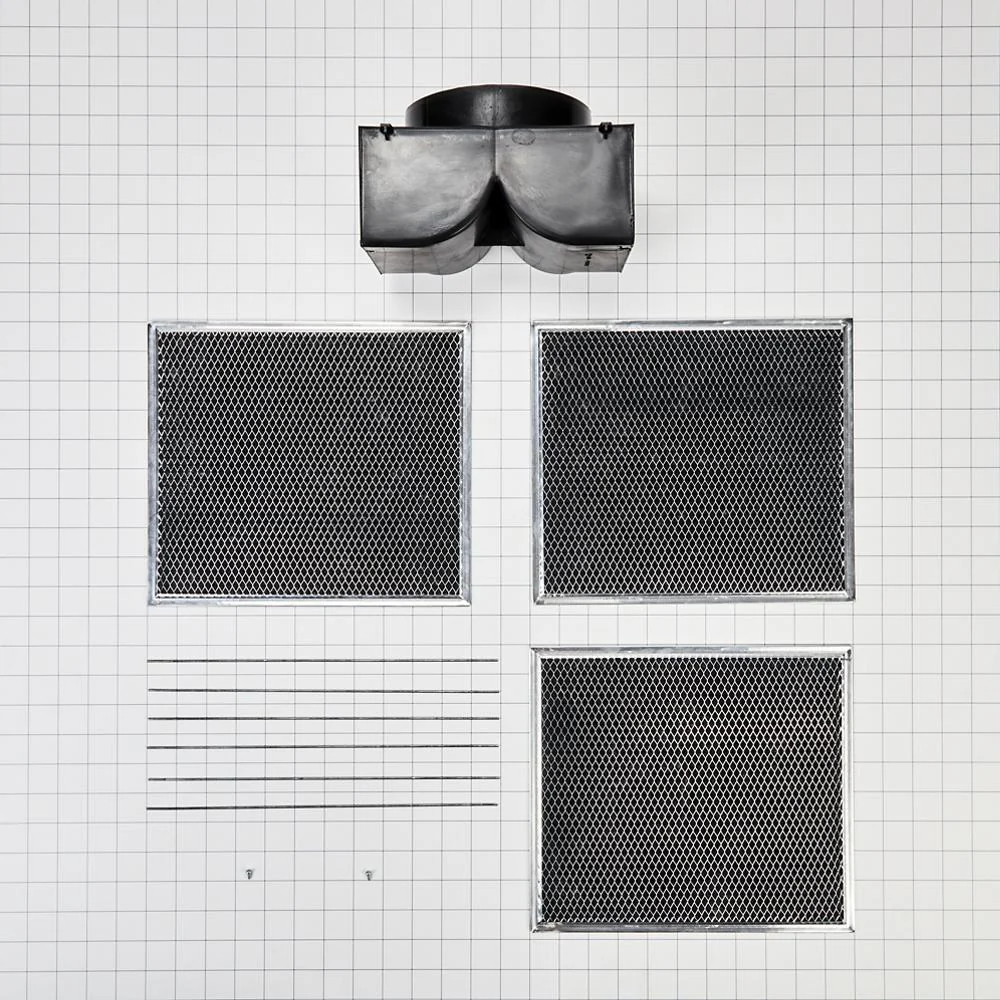 Whirlpool W11430940 Range Wall Hood Recirculation Kit - Silver (Includes Two Charcoal Filters, Four Rod-Style Clips, and One Deflector Damper) - Image 5