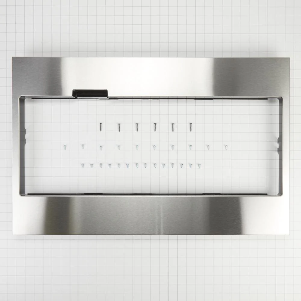 Whirlpool W11451313 Built-In Low Profile Microwave Standard Trim Kit with Pocket Handle, Stainless Steel, fits cut-out height 17-1/2" - Image 5