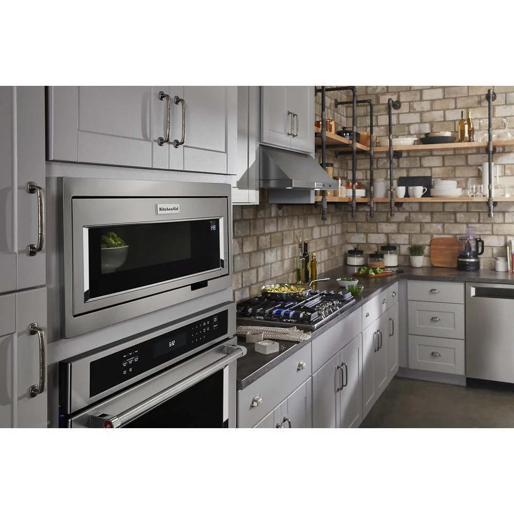 Whirlpool W11451314 Built-In Low Profile Microwave Slim Trim Kit with Pocket Handle, Stainless Steel, fits cut-out height 12" - Image 3