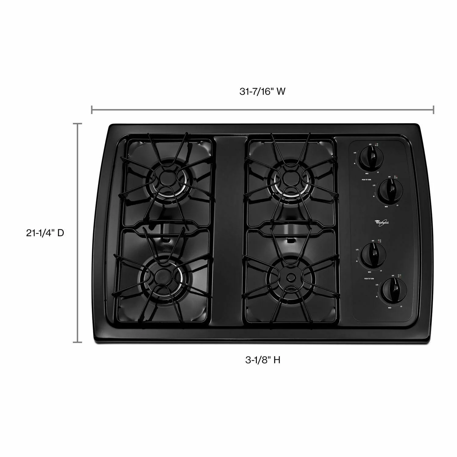 30-inch Gas Cooktop with 5,000 BTU AccuSimmer® Burner - Black - Image 2