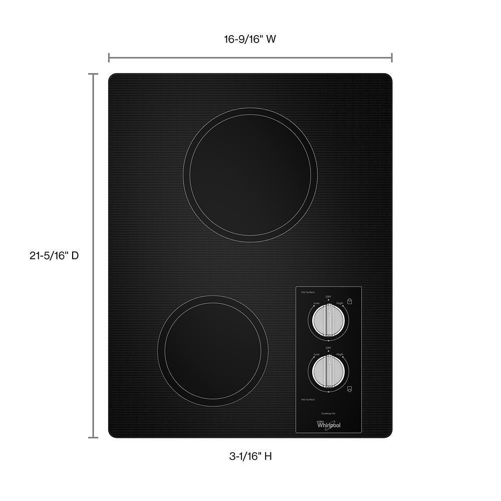 Whirlpool W5CE1522FB 15-inch Electric Cooktop with Easy Wipe Ceramic Glass - Image 2
