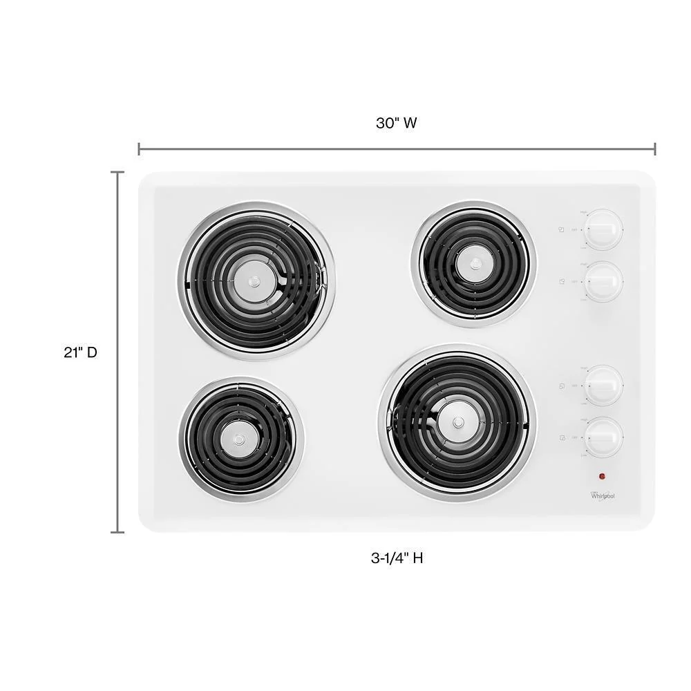 WCC31430AW Whirlpool® 30" Electric Cooktop - Image 4