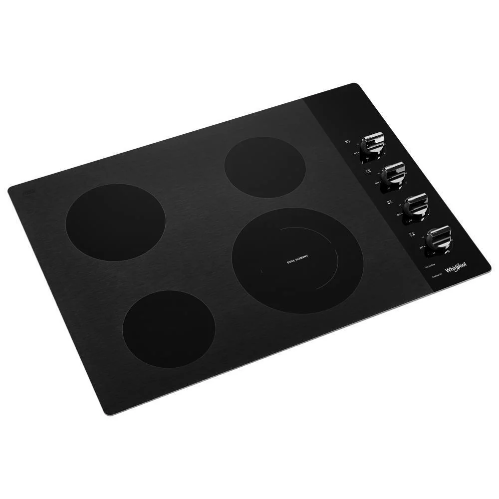 Whirlpool WCE55US0HB 30-inch Electric Ceramic Glass Cooktop with Dual Radiant Element - Image 4
