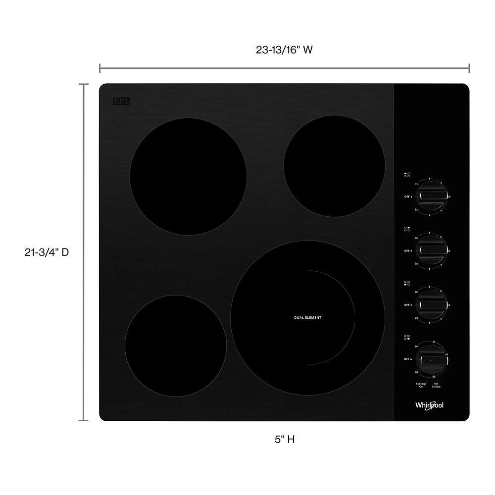 Whirlpool WCE55US4HB 24-inch Compact Electric Ceramic Glass Cooktop - Image 4