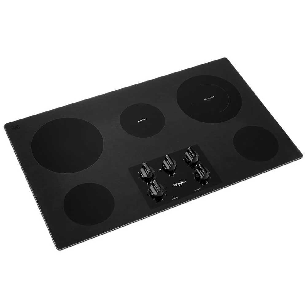 Whirlpool WCE55US6HB 36-inch Electric Ceramic Glass Cooktop with Dual Radiant Element - Image 2