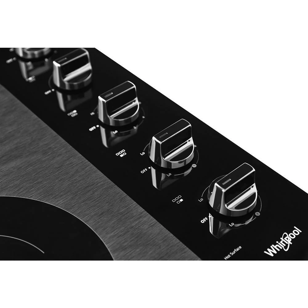 Whirlpool WCE77US0HB 30-inch Electric Ceramic Glass Cooktop with Two Dual Radiant Elements - Image 3
