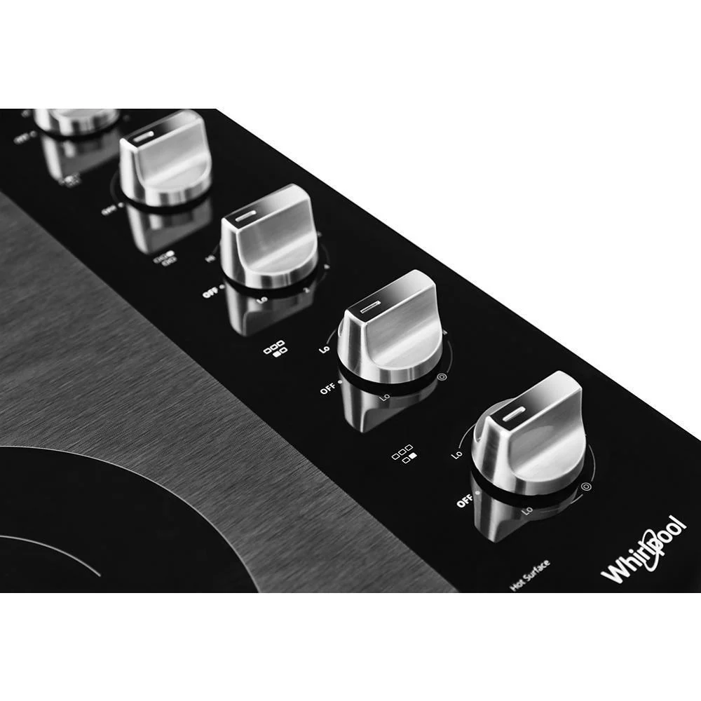 Whirlpool WCE77US0HS 30-inch Electric Ceramic Glass Cooktop with Two Dual Radiant Elements - Image 3