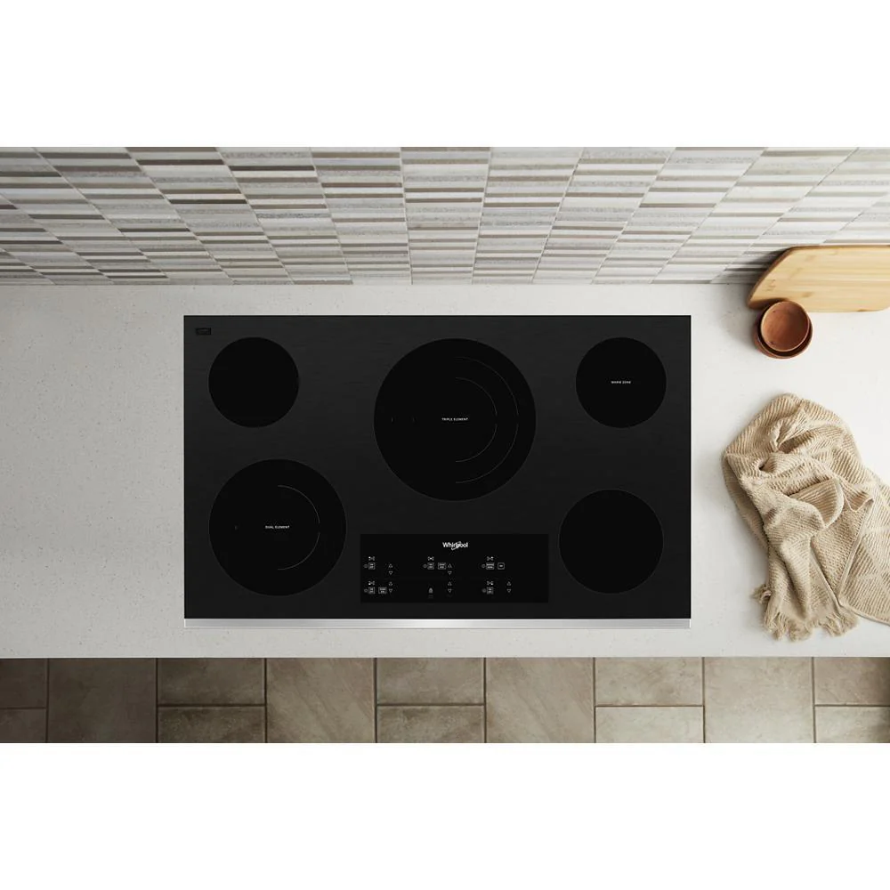 Whirlpool WCE97US6KS 36-inch Electric Ceramic Glass Cooktop with Triple Radiant Element - Image 7