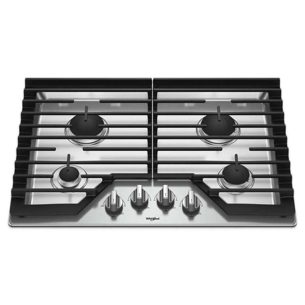 Whirlpool WCG55US0HS 30-inch Gas Cooktop with EZ-2-Lift™ Hinged Cast-Iron Grates - Image 2