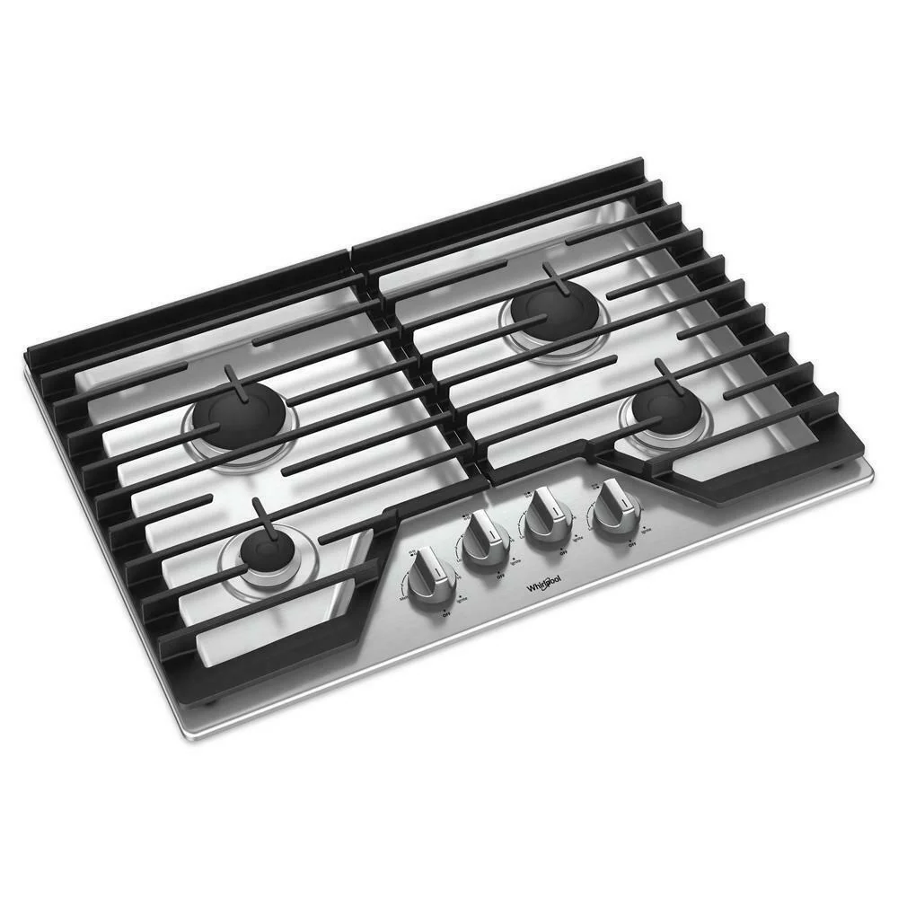 Whirlpool WCG55US0HS 30-inch Gas Cooktop with EZ-2-Lift™ Hinged Cast-Iron Grates - Image 3
