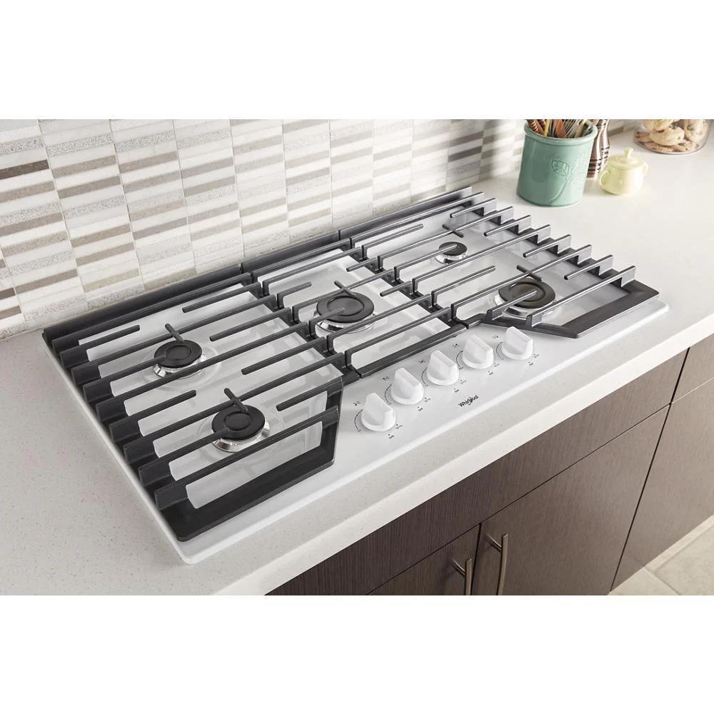 Whirlpool 36-inch Gas Cooktop with EZ-2-Lift™ Hinged Cast-Iron Grates - Image 4