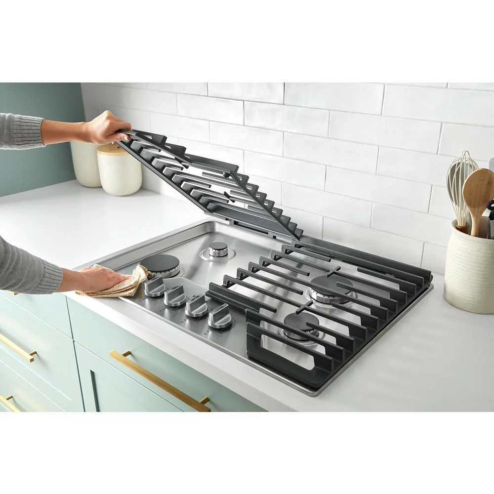 Whirlpool WCGK5030PV 30-inch Gas Cooktop with EZ-2-Lift™ Hinged Cast-Iron Grates - Image 10