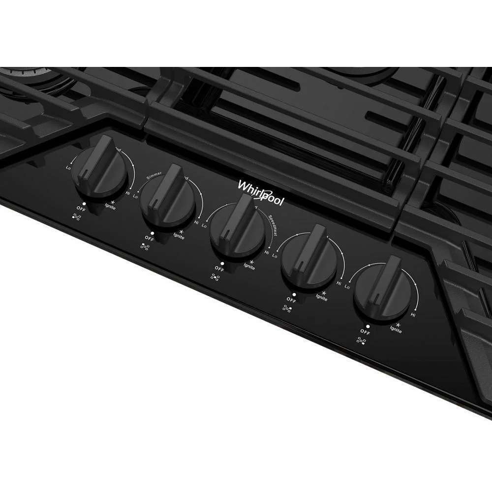 Whirlpool WCGK5036PB 36-inch Gas Cooktop with EZ-2-Lift™ Hinged Cast-Iron Grates - Image 12