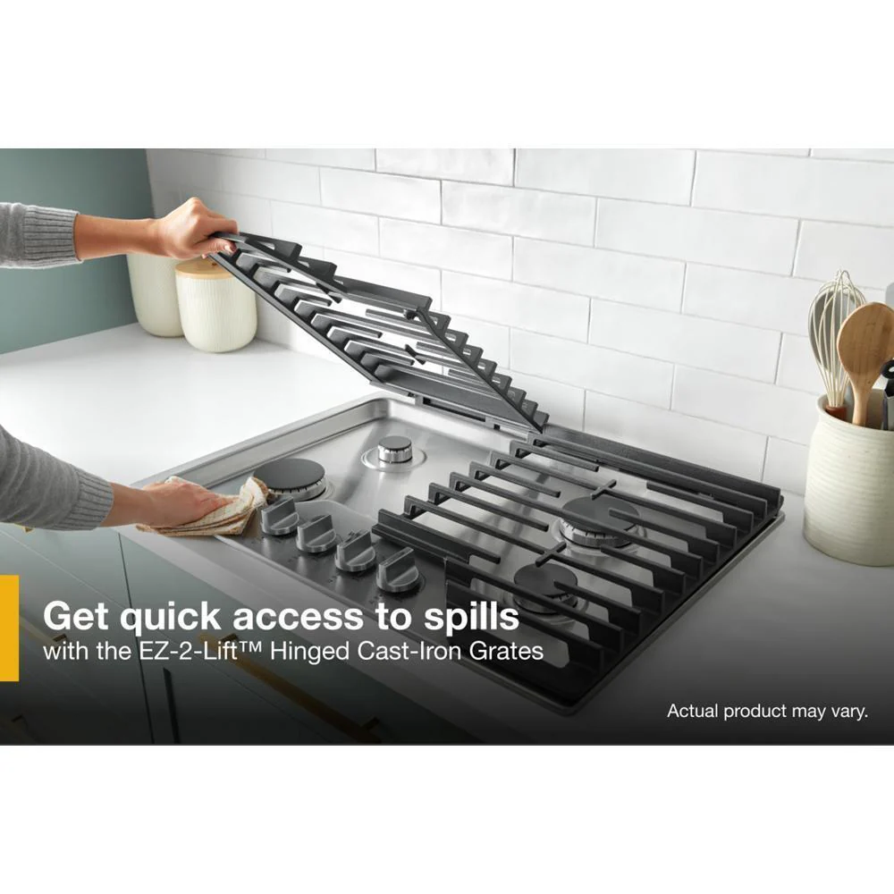 Whirlpool WCGK5036PB 36-inch Gas Cooktop with EZ-2-Lift™ Hinged Cast-Iron Grates - Image 15