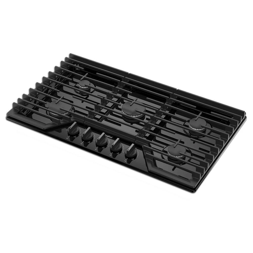 Whirlpool WCGK5036PB 36-inch Gas Cooktop with EZ-2-Lift™ Hinged Cast-Iron Grates - Image 16