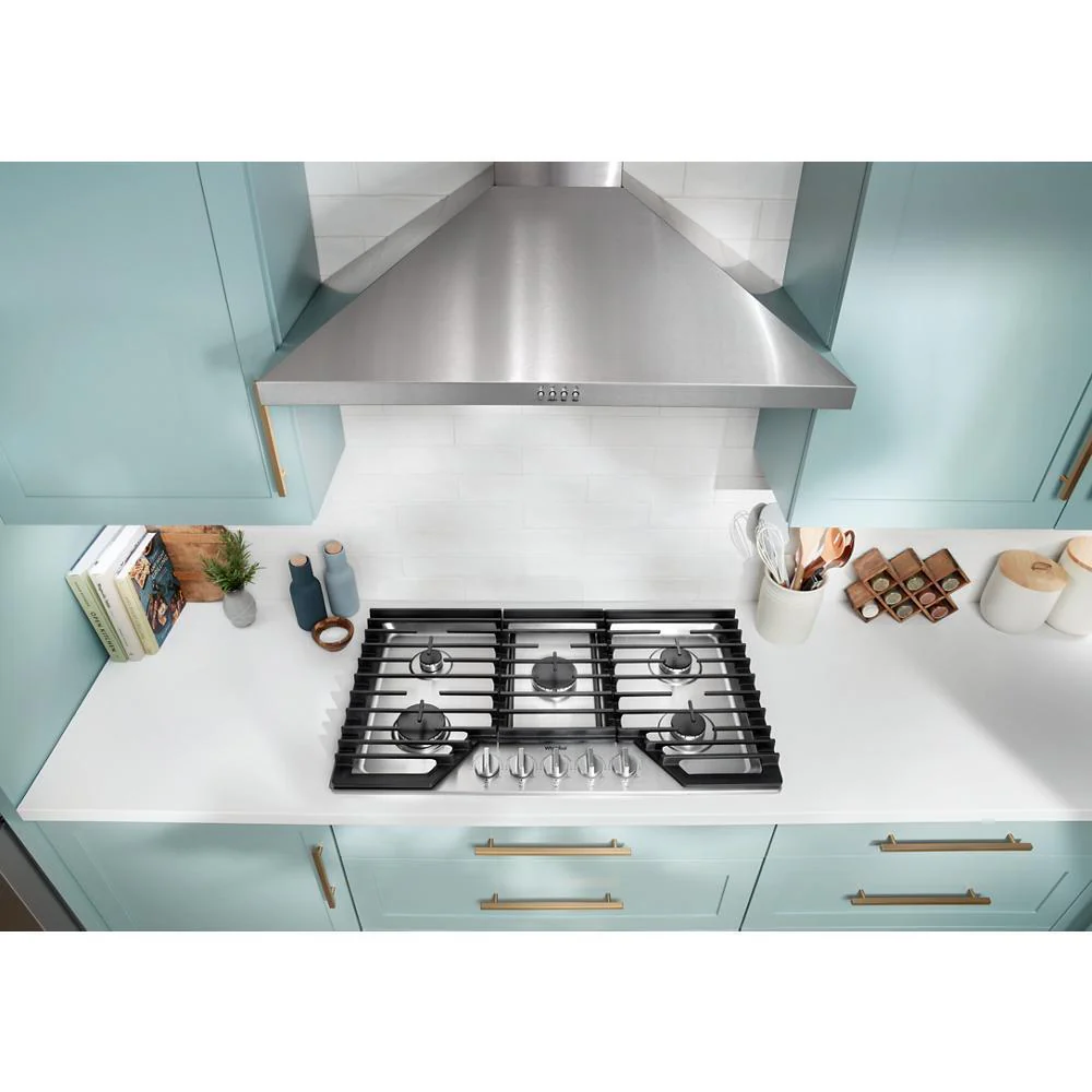 Whirlpool WCGK5036PS 36-inch Gas Cooktop with 5 Burners and EZ-2-Lift™ Hinged Cast-Iron Grates - Image 5