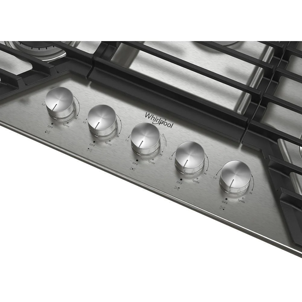Whirlpool WCGK7030PS 30-inch Gas Cooktop with 5 Burners and EZ-2-Lift™ Hinged Cast-Iron Grates - Image 16