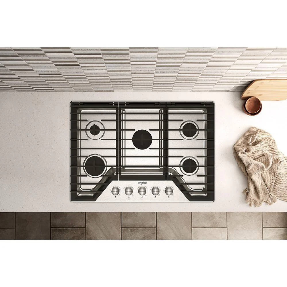Whirlpool WCGK7030PS 30-inch Gas Cooktop with 5 Burners and EZ-2-Lift™ Hinged Cast-Iron Grates - Image 20