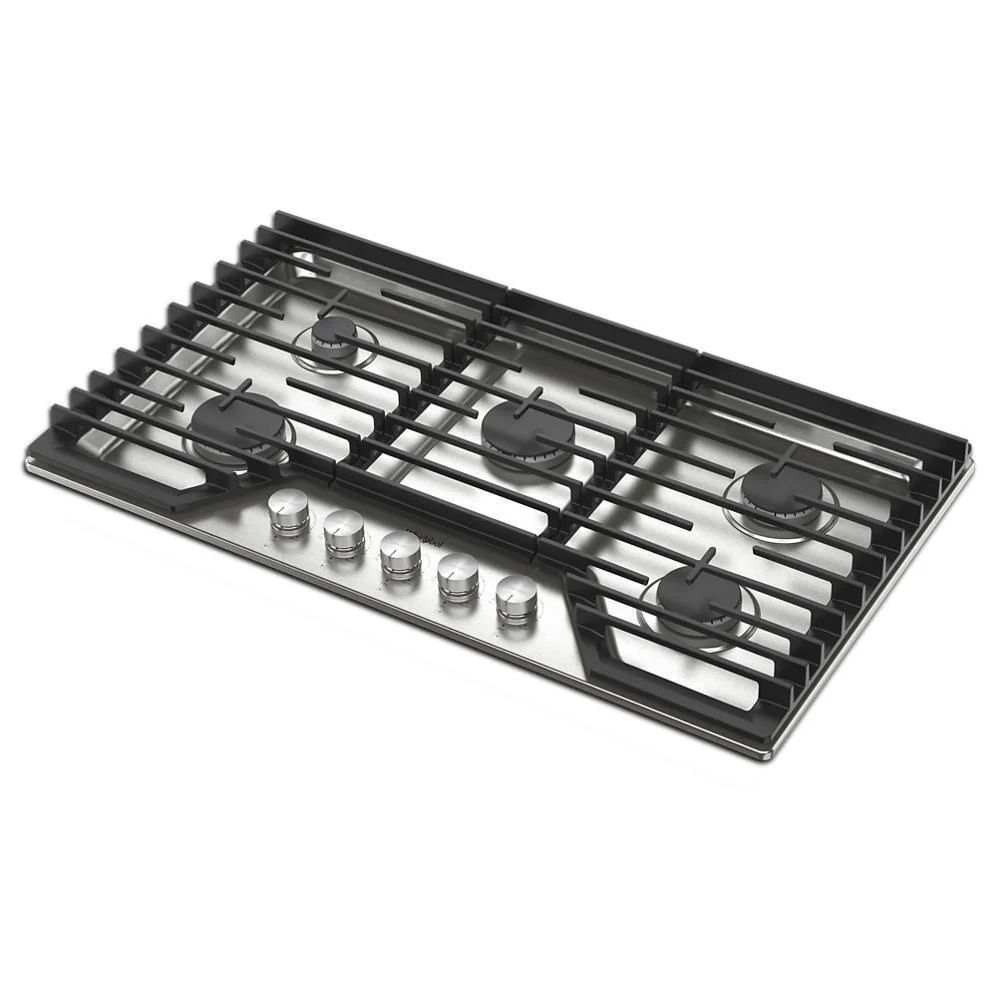 Whirlpool WCGK7036PS 36-inch Gas Cooktop with 5 Burners and EZ-2-Lift™ Hinged Cast-Iron Grates - Image 13