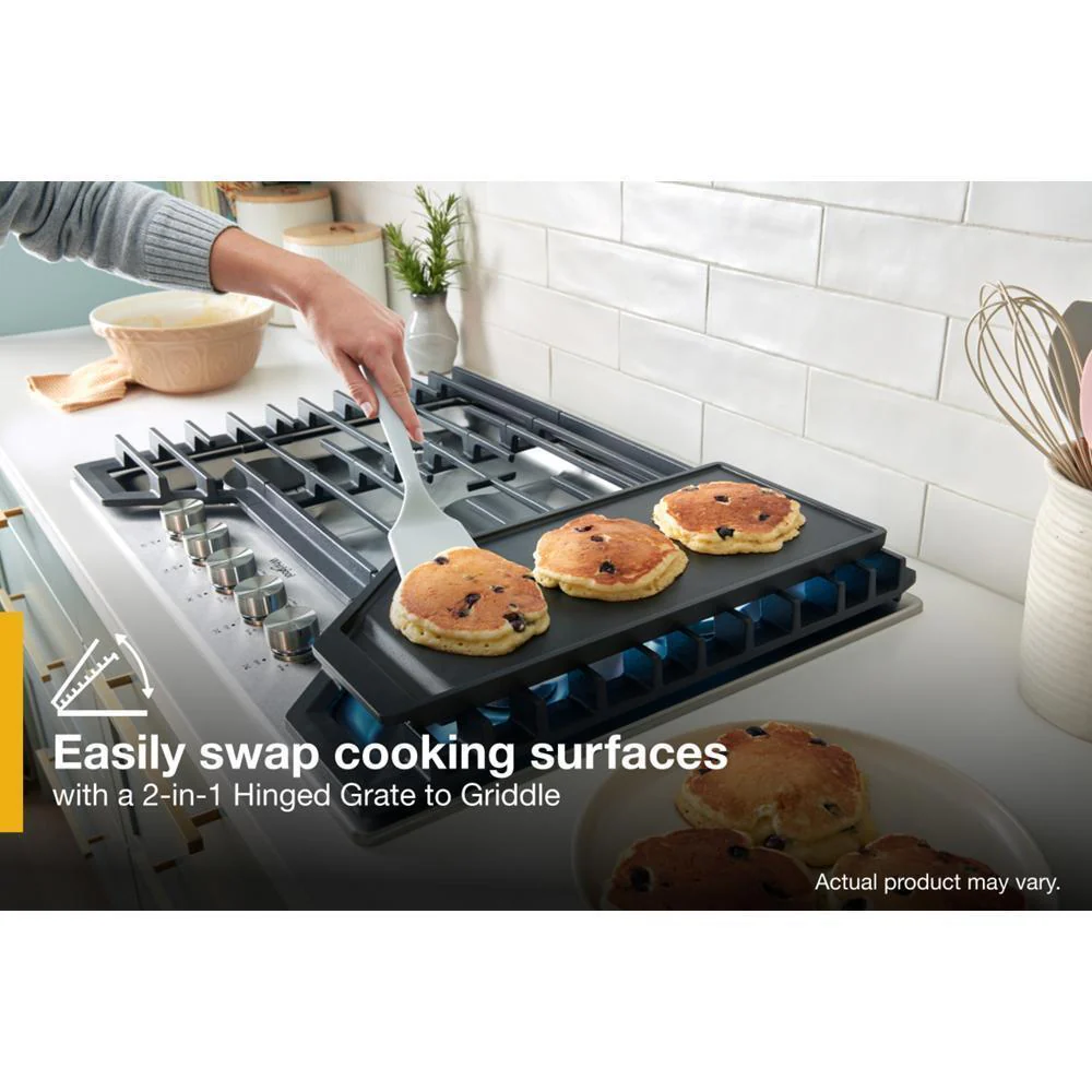 Whirlpool WCGK7536PS 36-inch Gas Cooktop with 5 Burners and EZ-2-Lift™ Hinged Cast-Iron Grates and Griddle - Image 17