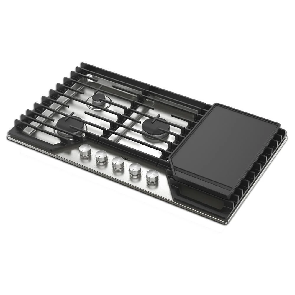 Whirlpool WCGK7536PS 36-inch Gas Cooktop with 5 Burners and EZ-2-Lift™ Hinged Cast-Iron Grates and Griddle - Image 18