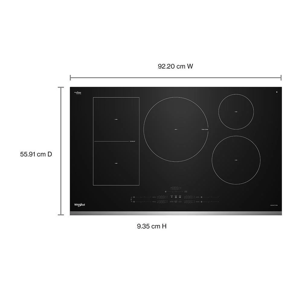 Whirlpool WCIT7536SS 36" Intelligent Induction Cooktop with Temp Cook™ Technology and WipeClean™ Coating - Image 2