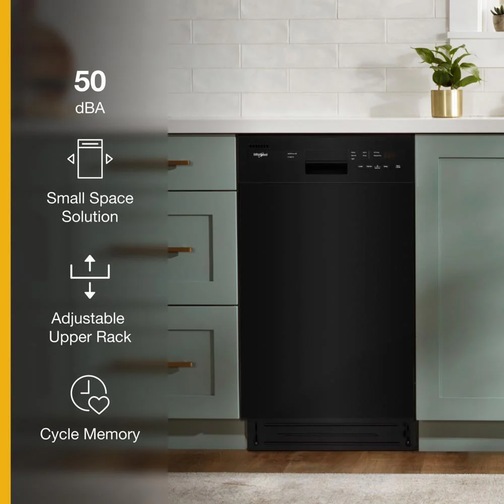 Whirlpool WDPS5118PB Small-Space Compact Dishwasher with Stainless Steel Tub - Image 6