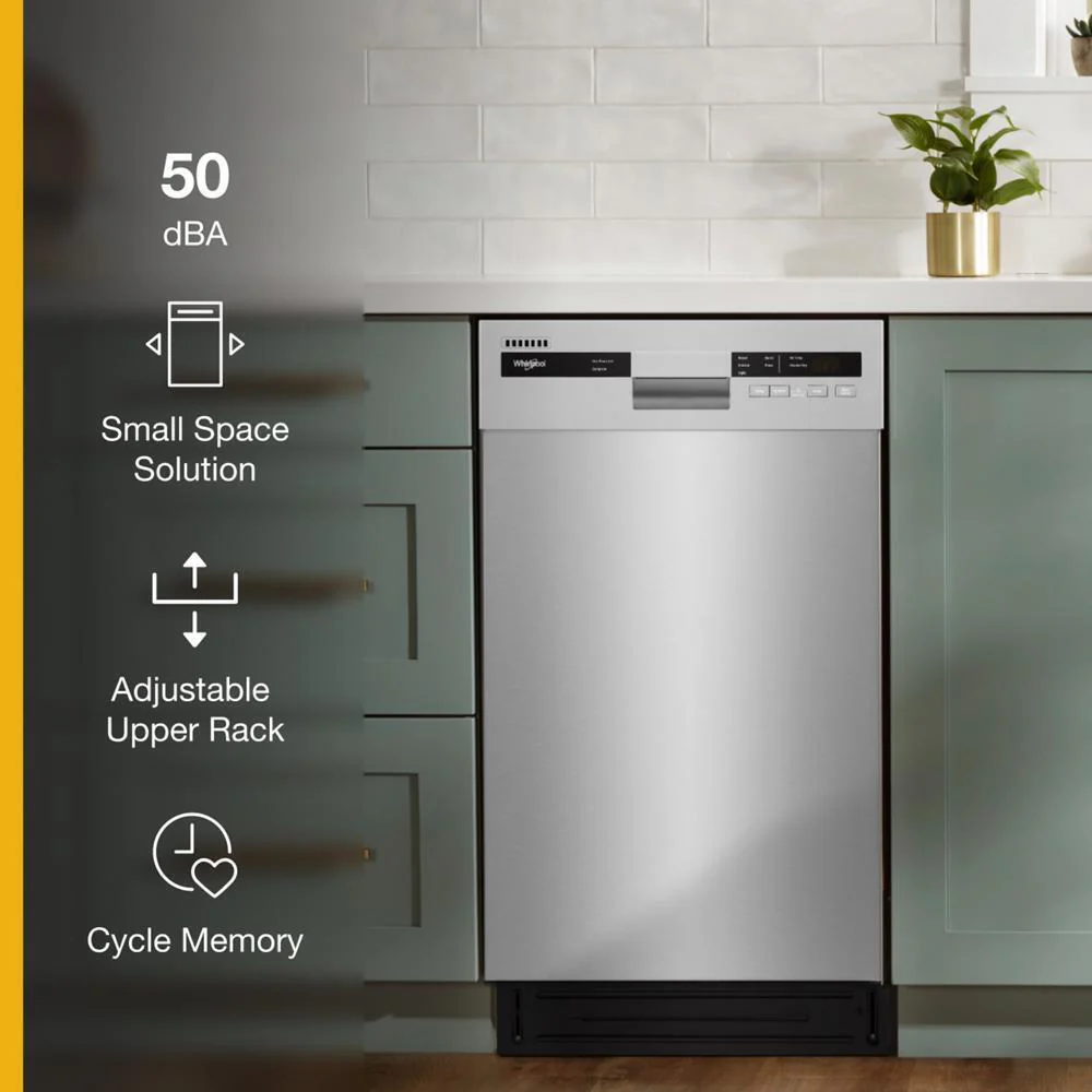 Whirlpool WDPS5118PM Small-Space Compact Dishwasher with Stainless Steel Tub - Image 4