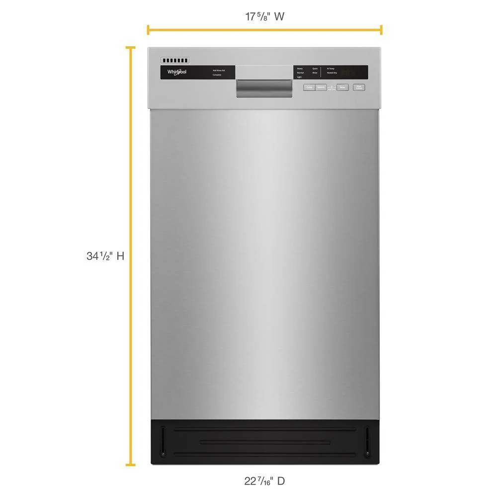 Whirlpool WDPS5118PM Small-Space Compact Dishwasher with Stainless Steel Tub - Image 8