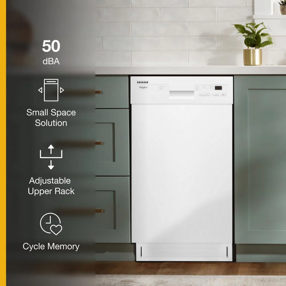 Whirlpool WDPS5118PW Small-Space Compact Dishwasher with Stainless Steel Tub - Image 6